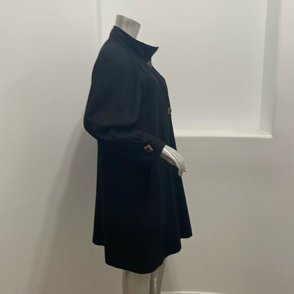 PORTRAIT Mid Length Vintage Wool Coat Black Size 10 - Picture 4 of 14